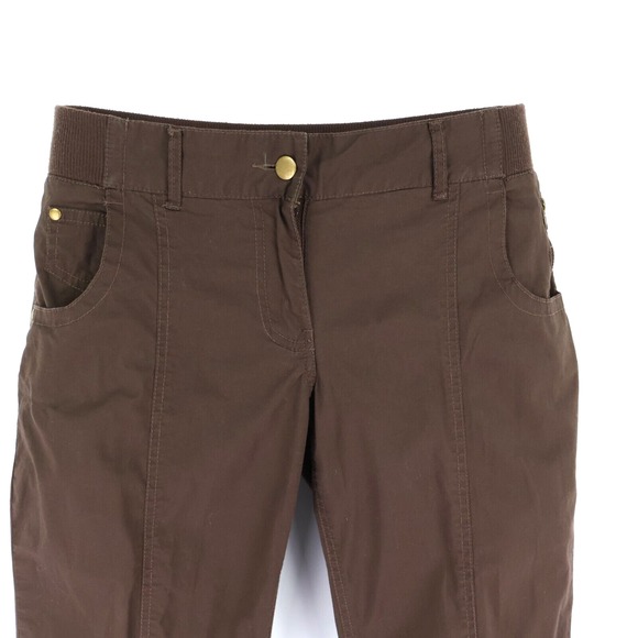 Dots Capri‎ Pants Womens Size 8 Dark Brown Cotton Stretch Waist Mid Rise Pockets - Picture 4 of 6